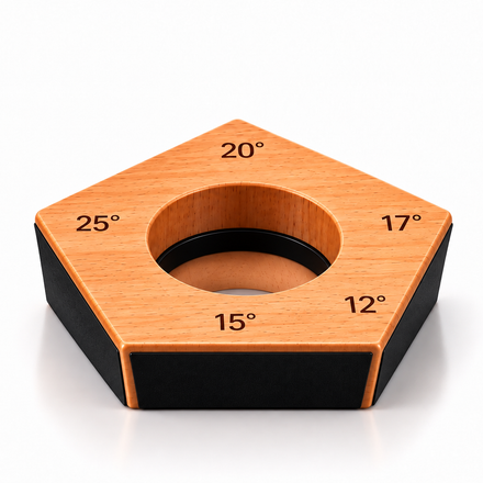 IntelWink™ Precision Rolling Knife Sharpener & Magnetic Angle Base Set (Solid Beechwood Edition) alternate angle