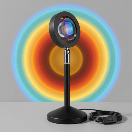 180° Rotating Rainbow Sunset Projector Atmosphere Lamp with Wireless Remote Control alternate angle