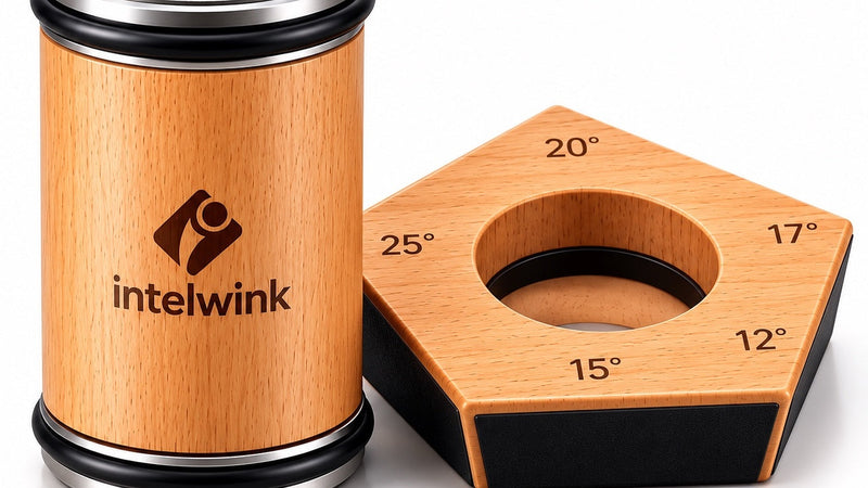 IntelWink Precision Rolling Knife Sharpener with magnetic angle base restoring sharp 15 and 20 degree bevels