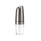 IntelWink Automatic Electric Gravity Salt Mill in Brushed Stainless Steel with transparent spice window