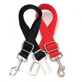 IntelWink Adjustable Dog Car Seat Belt Tether Strap - Black and Red 2-Pack Value Set
