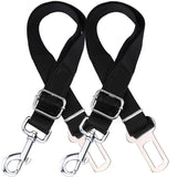 IntelWink Adjustable Dog Car Seat Belt Tether Strap - Dual Black 2-Pack Value Set