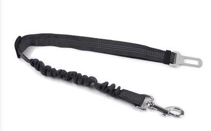IntelWink Adjustable Dog Car Seat Belt Tether Strap - Purple Reflective Stitching with Bungee Damper