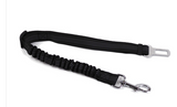 IntelWink Adjustable Dog Car Seat Belt Tether Strap - Black Reflective Stitching with Bungee Damper