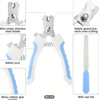 7-piece Set -blue)Grooming Tool Set For Cats & Dogs, Pet Bath Towel, Including Self-Cleaning Slicker Brush,Steel Comb, Nail Clippers & File,