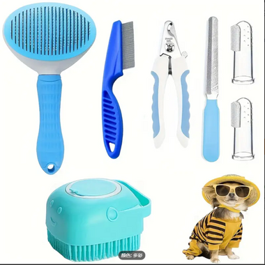 7-Piece Deluxe Pet Grooming & Deshedding Kit