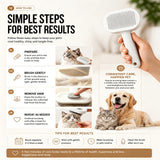 Pet brush bristle detail showing flexible stainless steel pins for gentle deshedding