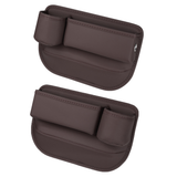 Universal car seat gap filler organizer - Driver & Passenger 2-Pack Pair in Mocha Brown
