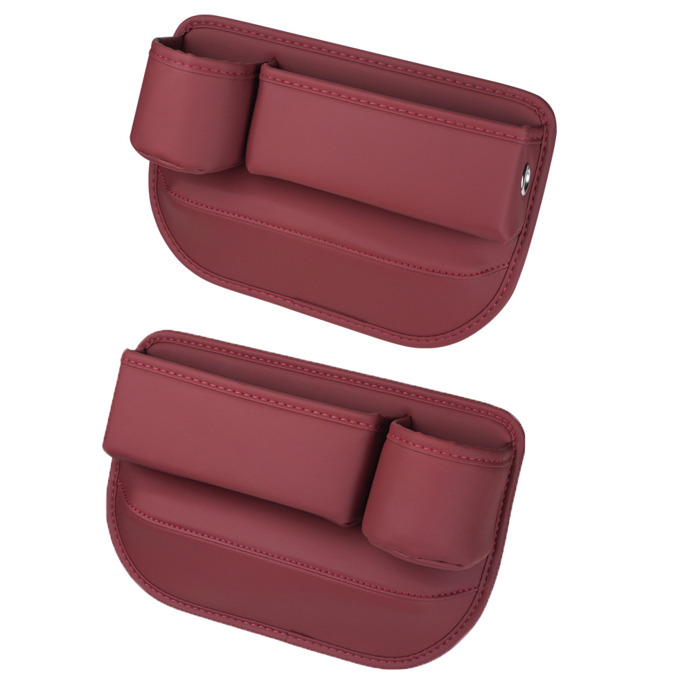 Universal car seat gap filler organizer - Driver & Passenger 2-Pack Pair in Crimson Red