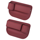 Universal car seat gap filler organizer - Driver & Passenger 2-Pack Pair in Crimson Red