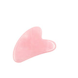 Pink heart-shaped rose quartz crystal gua sha scraping board