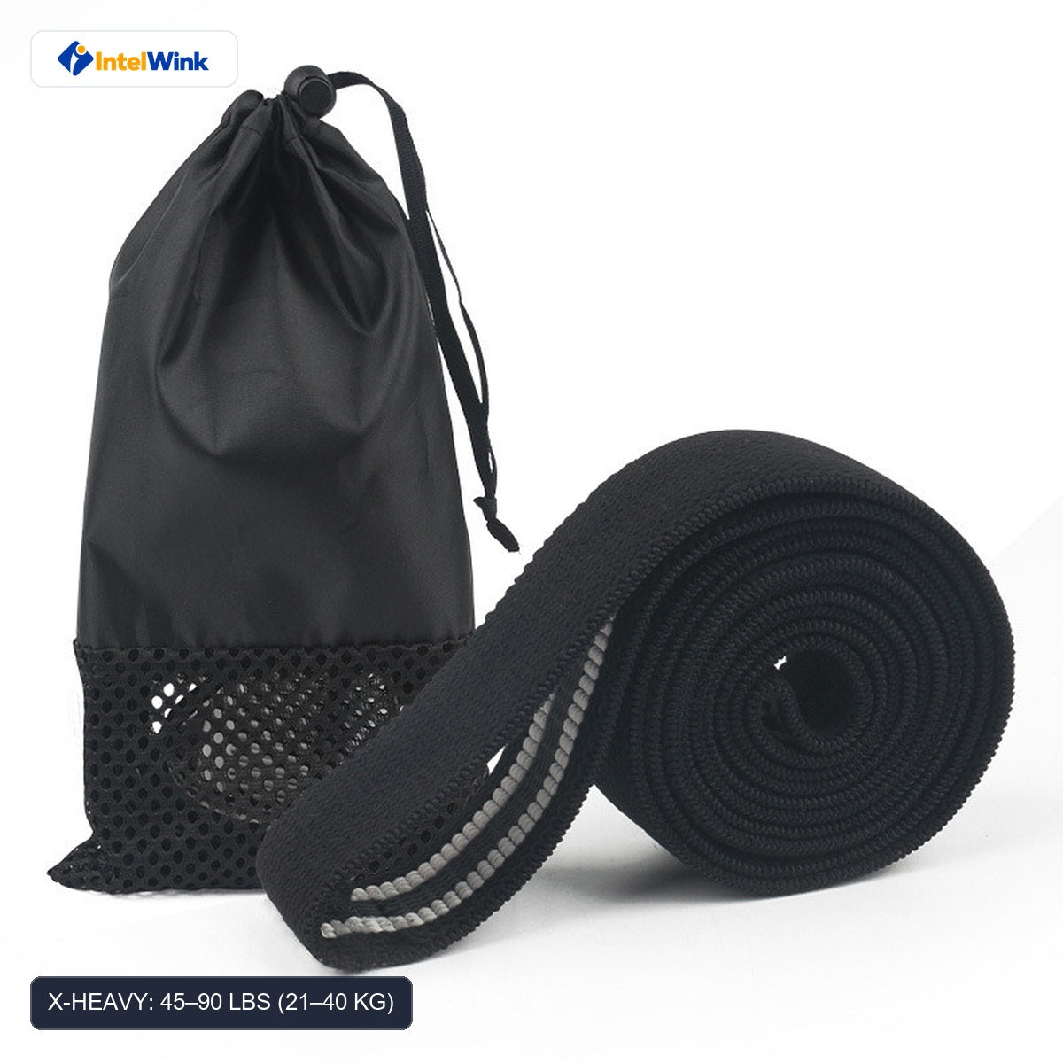 IntelWink Forest Green Fabric Long Resistance Band - X-Heavy Resistance 45 to 90 lbs for maximum