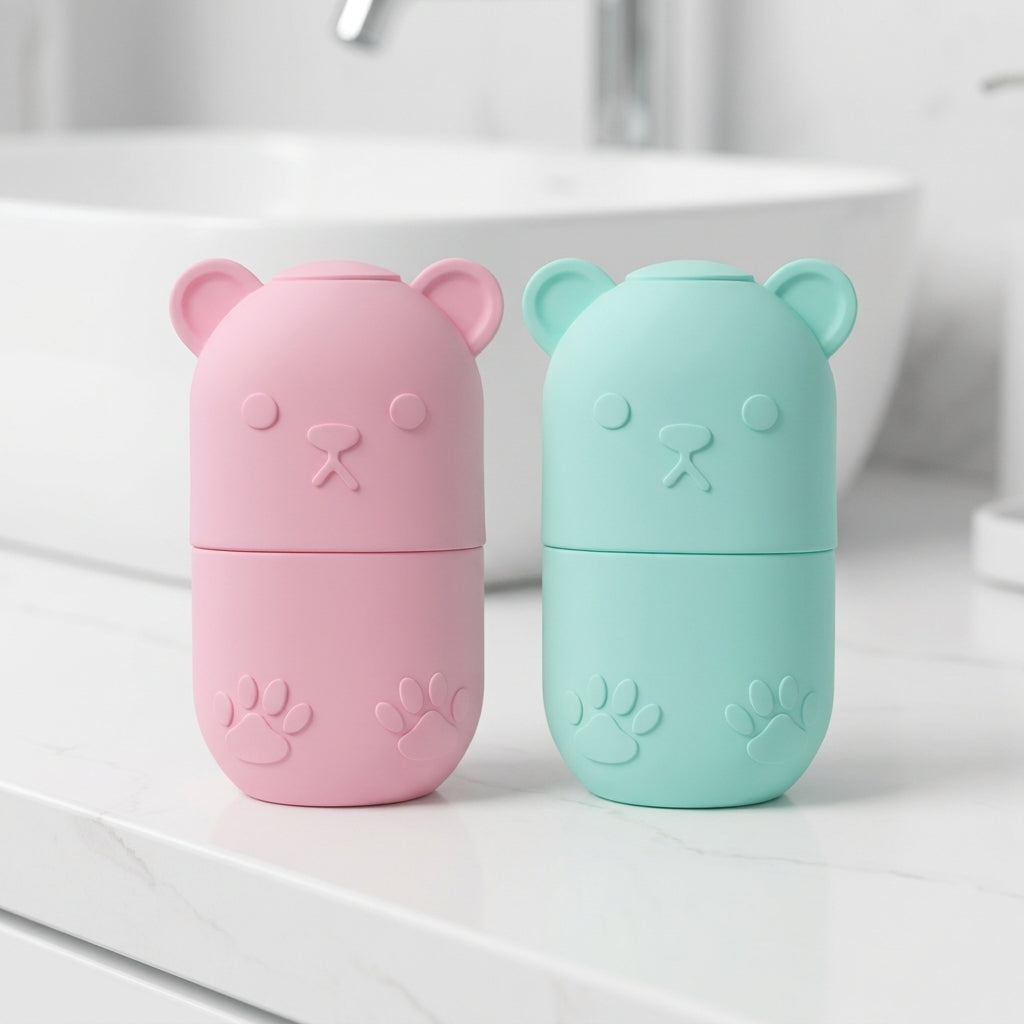 IntelWink Cryo Facial Ice Roller 2-Pack bundle with pastel pink and mint green silicone contouring