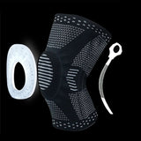 IntelWink Silicone Spring Knee Compression Brace - Black / Grey - 1 Pack (Single)
