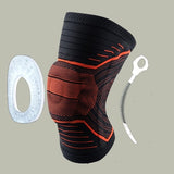 IntelWink Silicone Spring Knee Compression Brace - Black / Red - 1 Pack (Single)