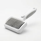 White self-cleaning pet slicker brush for cats and dogs - hero studio view