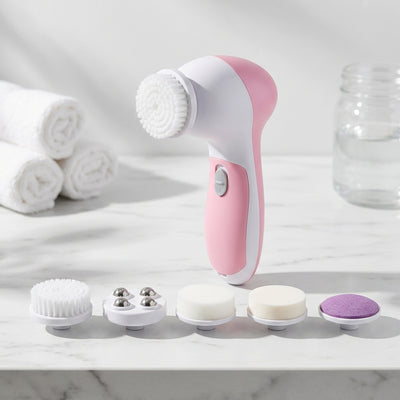 5-in-1 Dual-Speed Rotary Facial Cleansing & Exfoliating Brush