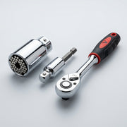 IntelWink™ Heavy-Duty Universal Socket Grip with Power Drill Adapter & Ratchet Wrench (7mm–19mm)